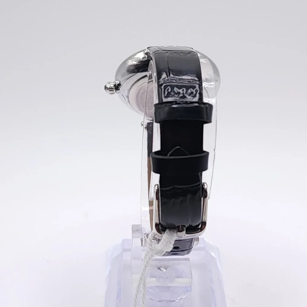Invicta Celestial 70351 Womens Watch Silver Crystal Black Leather 30mm NEW
